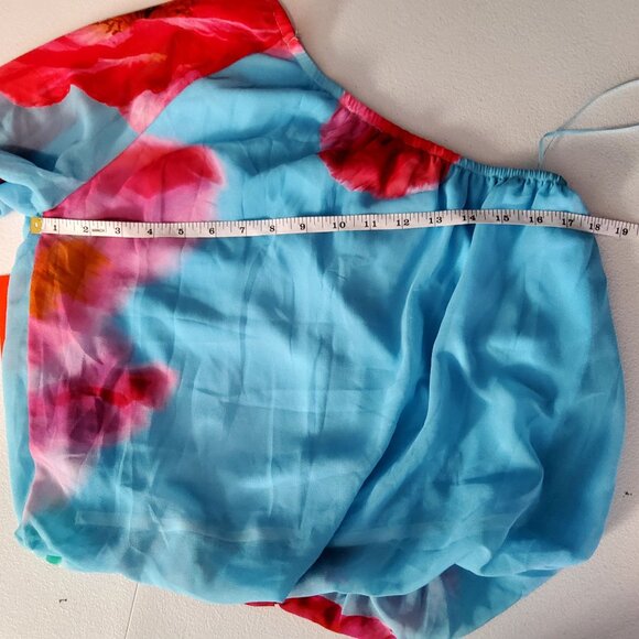 Intempo Womens Floral Chiffon Top Size M Off-shoulder design  Elastic neckline - Picture 9 of 11